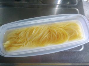 レンジでパスタ