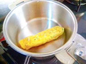 クリスタル鍋で卵焼き